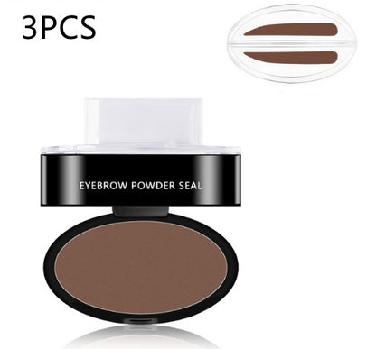 Eyebrow Powder Stamp Tint Stencil Kit Cosmetics Beauty dealsniper-net Brown Straight Shape Stamp 3PCS