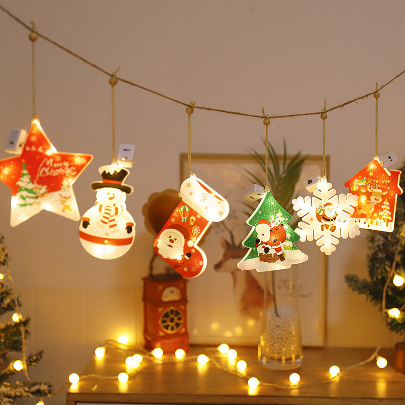 Fairy Lights LED Star Snowflake Curtain String Lights Christmas Holidays DealSniper.net Warm White