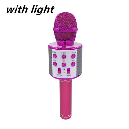 Wireless Microphone Portable Bluetooth Mini Home Ktv Gadgets dealsniper-net Pink with light