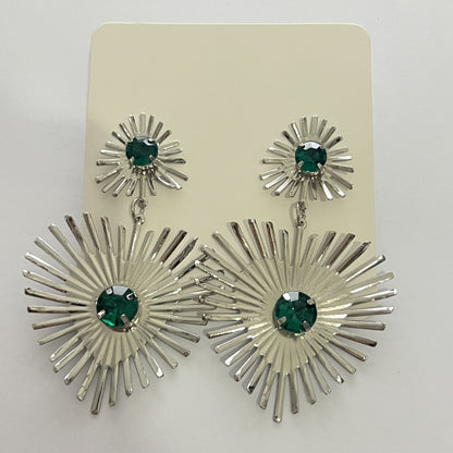 Bohemian Sunflower Heart-shaped Earrings With Rhinestone Jewelry dealsniper-net