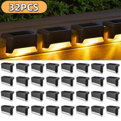 32&16 PCS Solar Deck Lights Outdoor Solar Step Lights Outdoor Gym From House Warm Light 32Pack