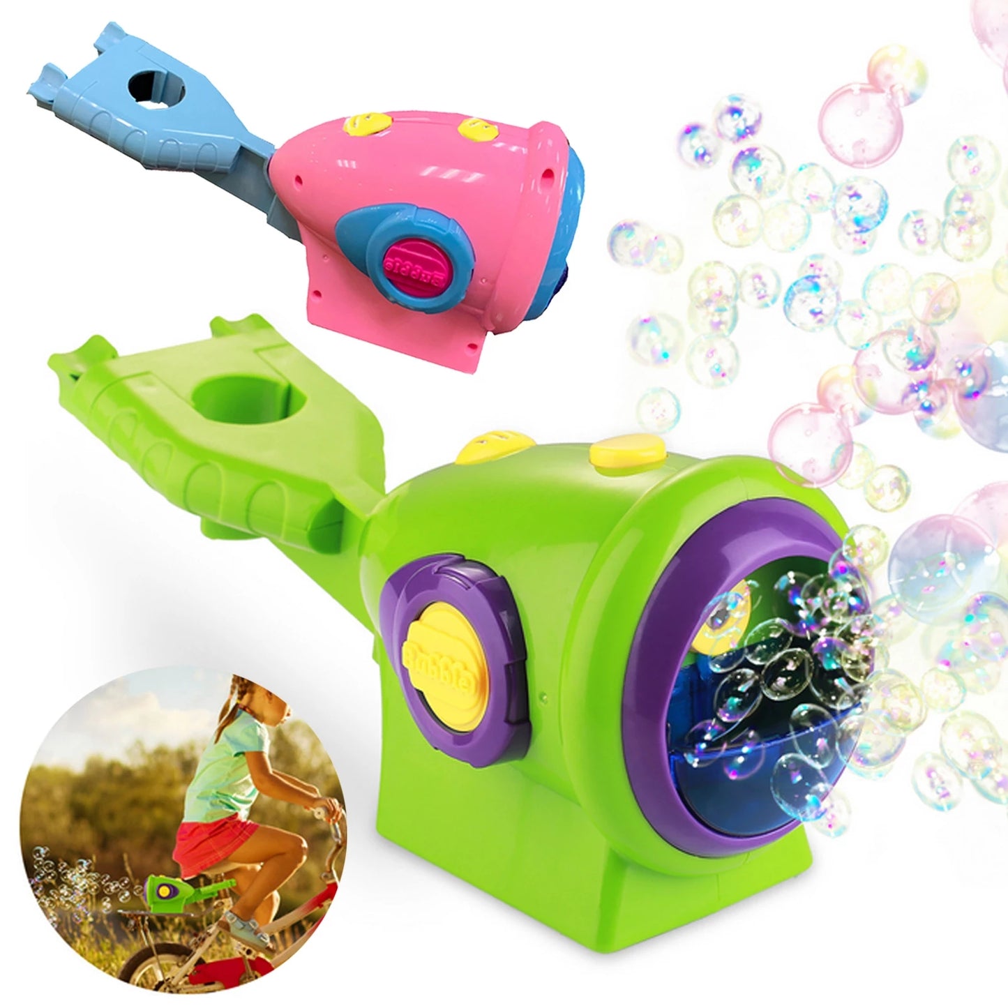 Bike Bubble Machine Automatic Bubble Machine Gun Soap Glow