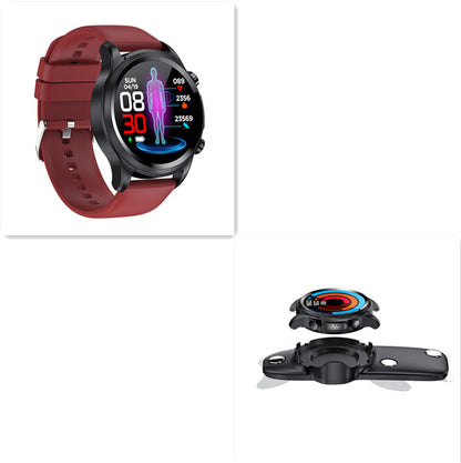 Oxygen ECG Temperature Blood Pressure Heart Rate Monitoring Laser Smart Watch Electronics DealSniper.net Red set E400