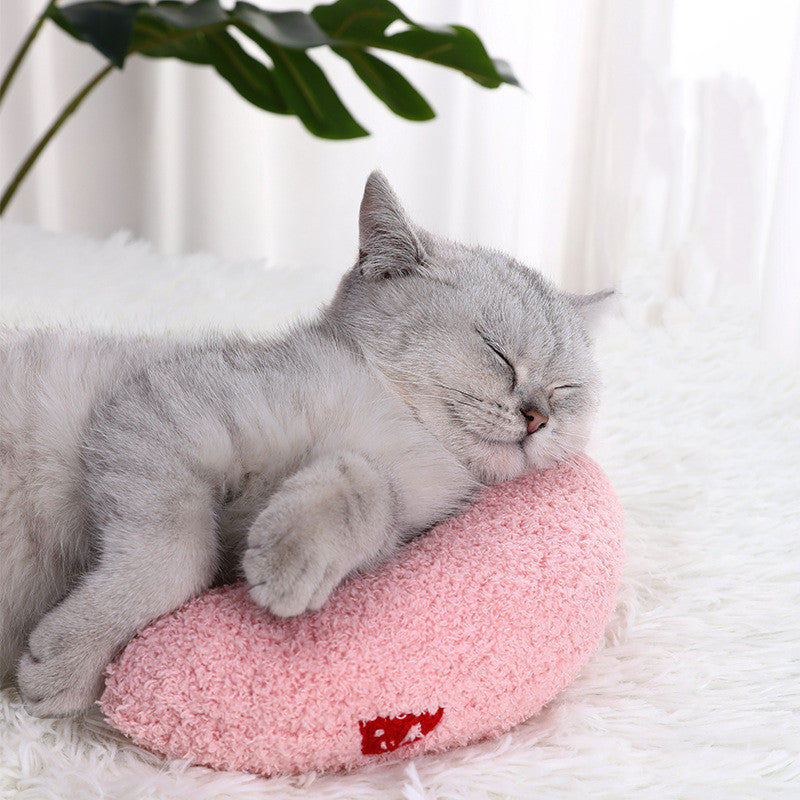 U-shaped Cat Toy Pillow To Protect Cervical Vertebra Pet Sleeping Pillow Soft Sounding Deep Sleep Pets DealSniper.net