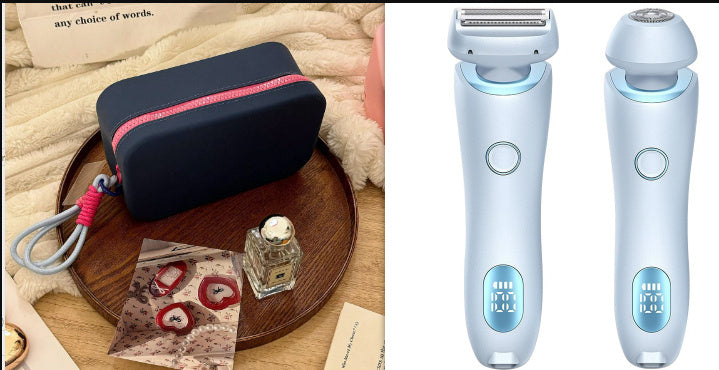 2 In 1 Hair Removal Epilator USB Rechargeable Trimmer Beauty dealsniper-net Blue and Rose Pink set USB