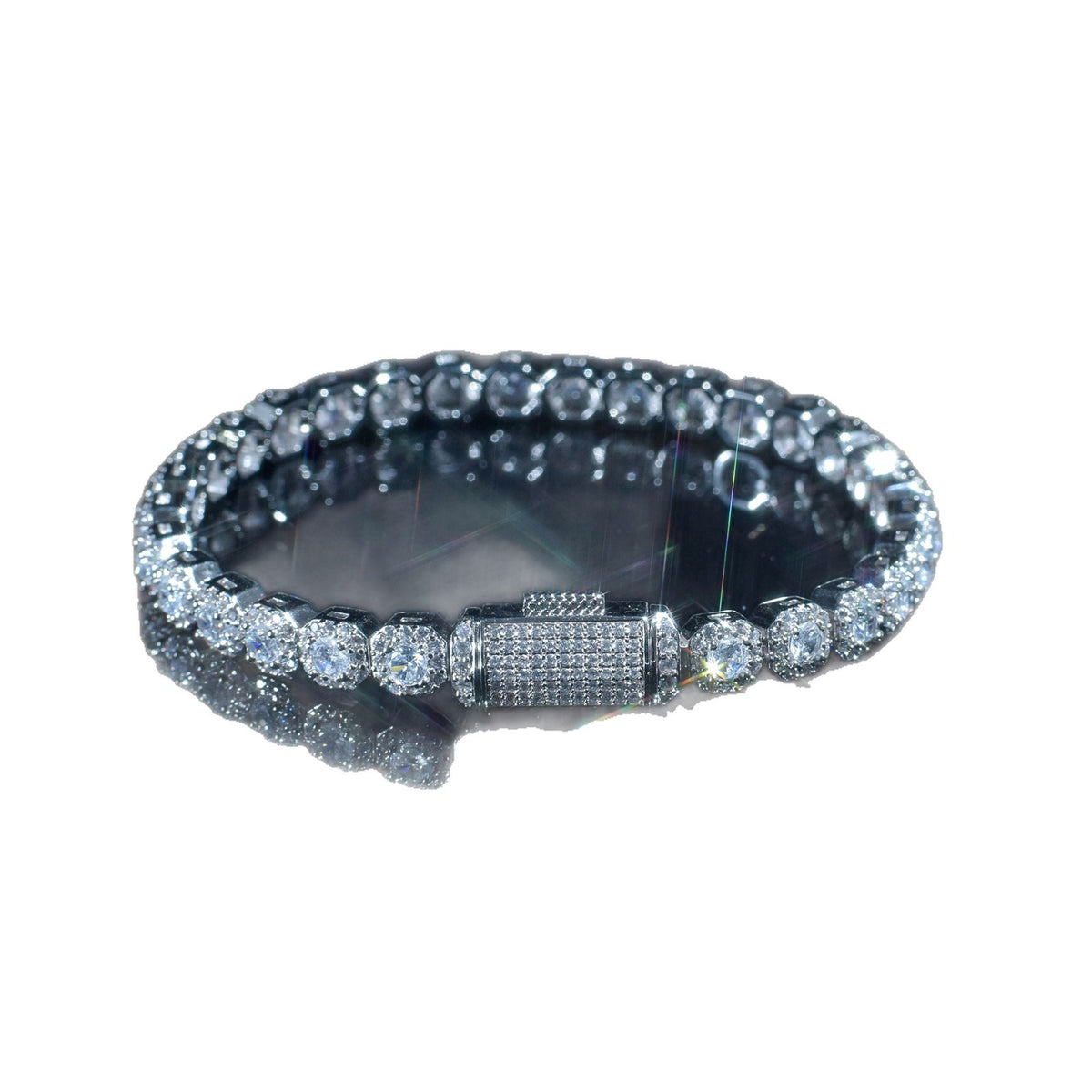 Cross-Border 6mm Ice-Clear Zircon Tennis Chain Men's Hip-Hop Jewelry Gym From House
