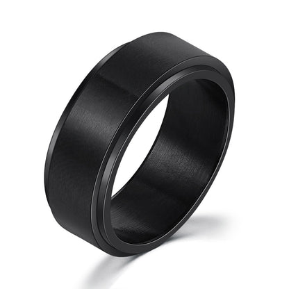 Personality Ring Titanium Steel Hip Hop Simplicity Jewelry dealsniper-net Black glossy US No.06