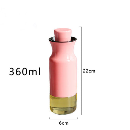 Glass Oil Bottle Stainless Steel Color Kitchen Seasoning Bottle Kitchen dealsniper-net B