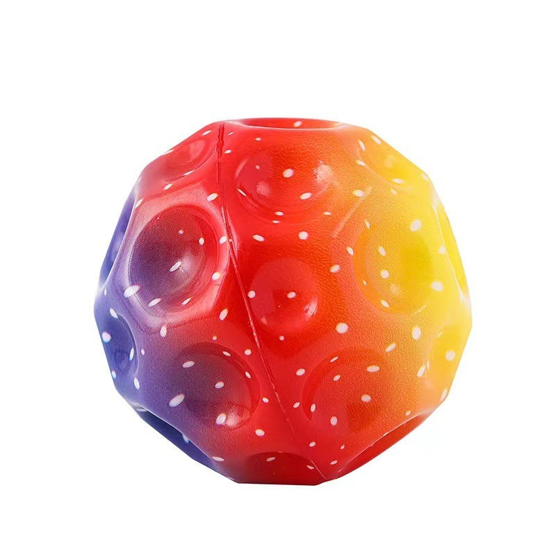 Colorful Hole Ball Soft Bouncy Ball Anti-fall Moon Shape Kids dealsniper-net Middle Red