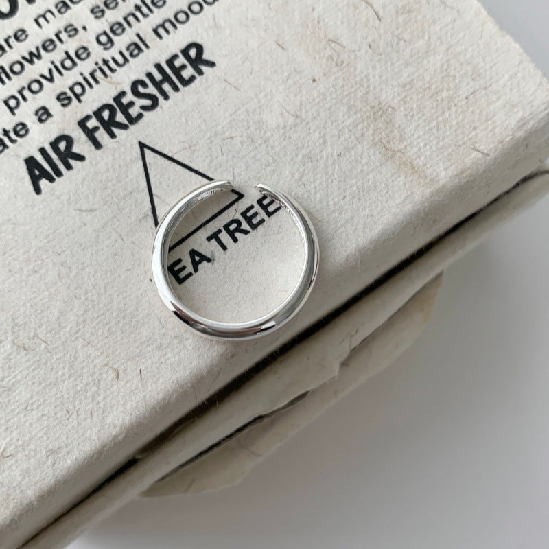 Korean Simple Minimalist Smooth Ring For Women Jewelry Gym From House