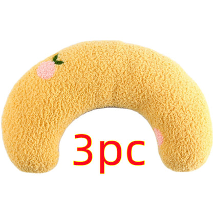 Little Pillow For Cats Fashion Neck Protector Deep Sleep Puppy U-Shaped Pillow Pets Pillow Kitten Headrest Dog Sleeping Pillow Pet Products Pets dealsniper-net Yellow 3PCS