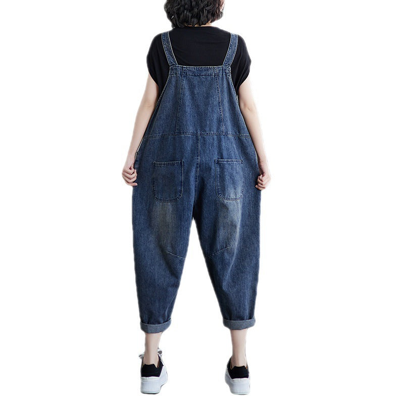 Women's Plus Size Korean Style New Denim Overalls