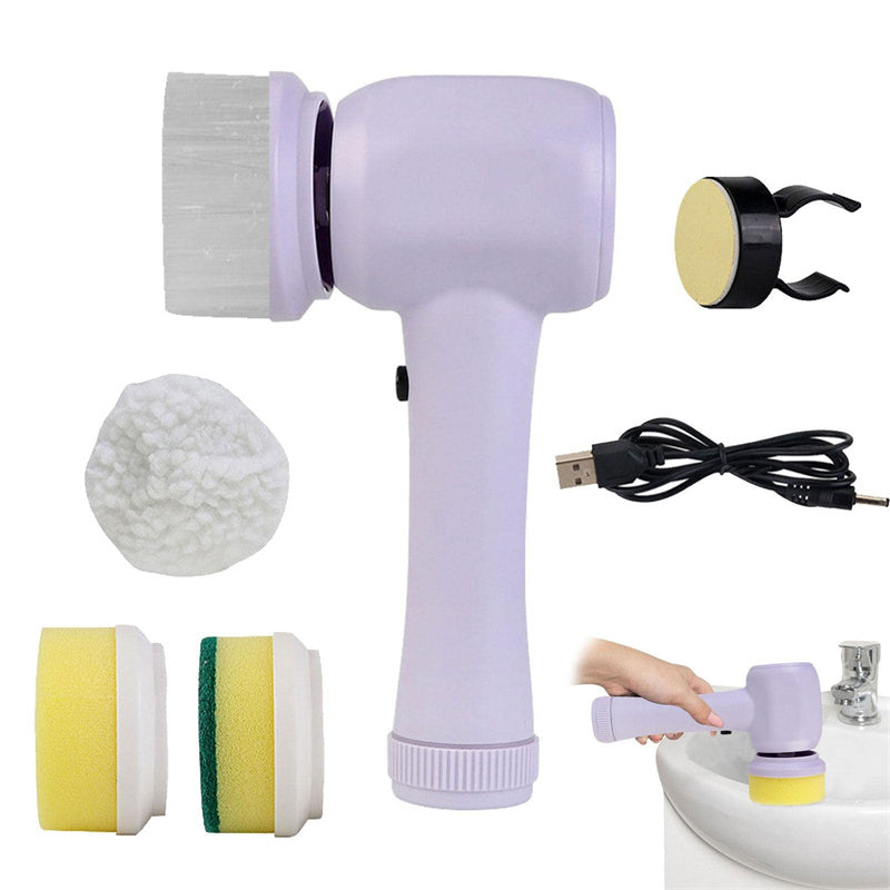 Electric Cleaning Brush 4 In 1 Spinning Scrubber Handheld Kitchen dealsniper-net