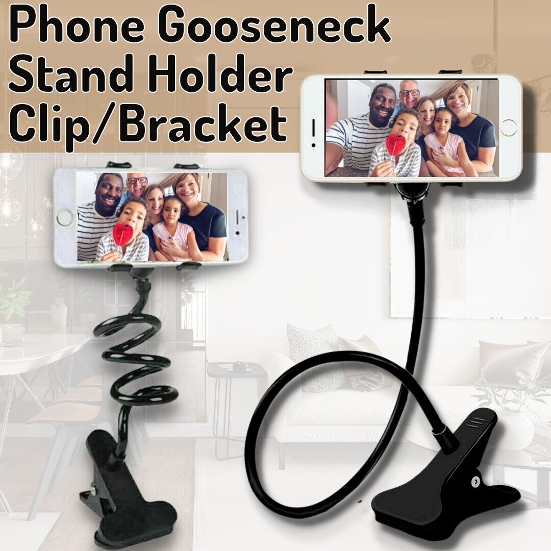 Universal Lazy Mobile Phone Gooseneck Stand Holder Flexible Bed Desk Table Clip Phones DealSniper.net