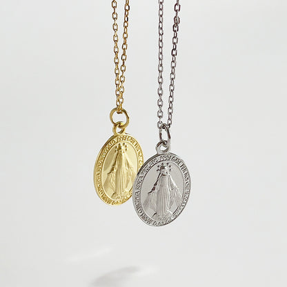 S925 Vintage Cameo Necklace Simple Personality Jewelry dealsniper-net