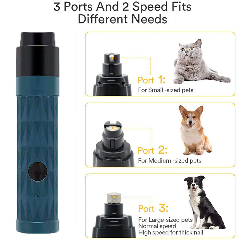 Electric Pet Nail Polisher With Light For Dog And Cat Cleaning Pet Products Pets dealsniper-net