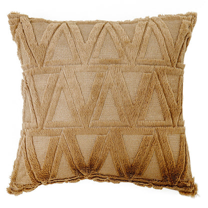 Geometric Rhombus Double-sided Three-dimensional Plush Pillowcase Home dealsniper-net A Light coffee A45x45cm