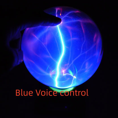 Plasma Lightning Ball Electronic Magic Light Electrostatic Home Decor Gym From House Blue Voice control 4in