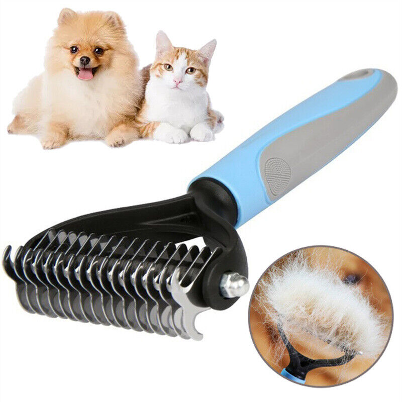 Grooming Brush For Pet Dog Cat Deshedding Tool Rake Comb Fur Remover Pets dealsniper-net