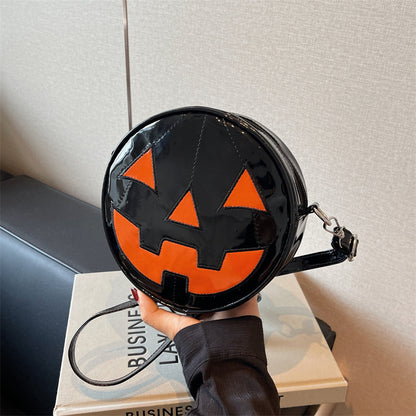 Halloween Pumpkin Small Round Bag Girls Funny Cute Shoulder Bag Women dealsniper-net