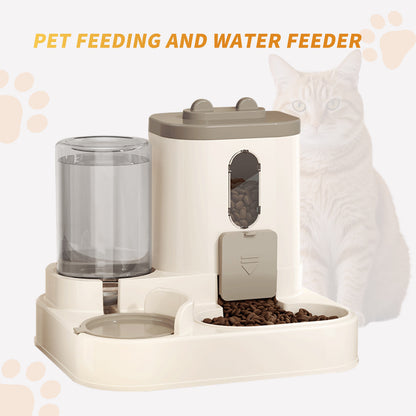 Fully Automatic 2in1 Cat Food Dispenser - Integrated Water Dispenser Pets Gym From House Grey