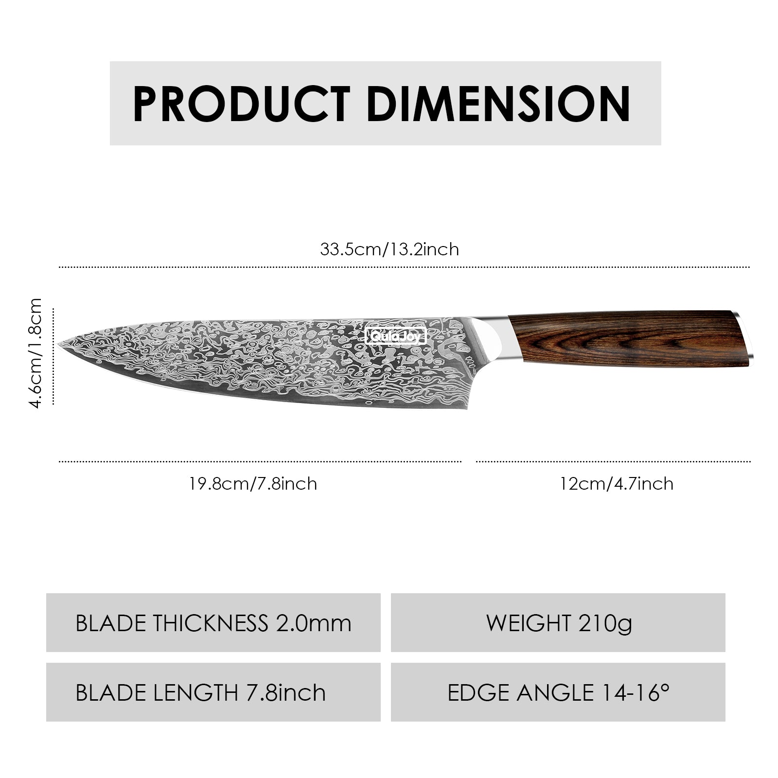 Qulajoy Japanese Chef Knife Kitchen Knife High Carbon German Steel Cooking Knives Damascus Pattern Japanese Knife With Ergonomic Handle For Home Kitchen Outdoor Kitchen DealSniper.net