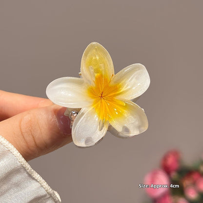 High Sense Plumeria Rubra Seaside Holiday Barrettes Beauty DealSniper.net 2 Small Size & Yellow 4cm 1PC