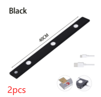 USB LED Night Light Motion Sensor Wireless Thin LED Home DealSniper.net Black 40cm 2PCS
