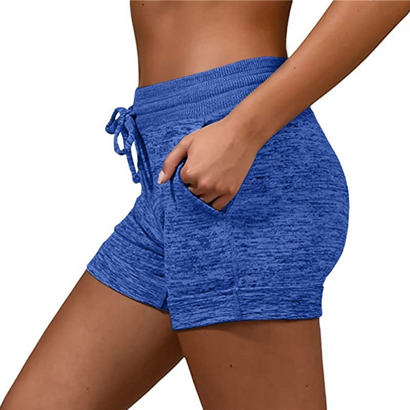 Women Shorts Quick-dry Lace-up Stretch Sports Pants Women dealsniper-net Blue 2XL