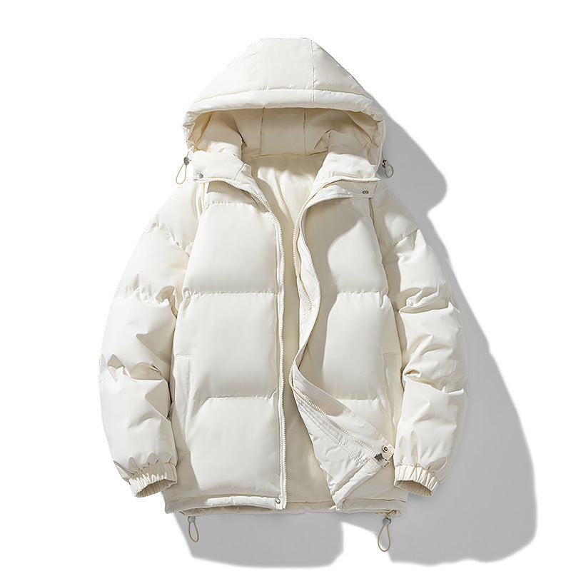 Men's Hoodie Coat Winter Fashion Solid ZIp-up Thickened Jacket Men null Beige 2XL