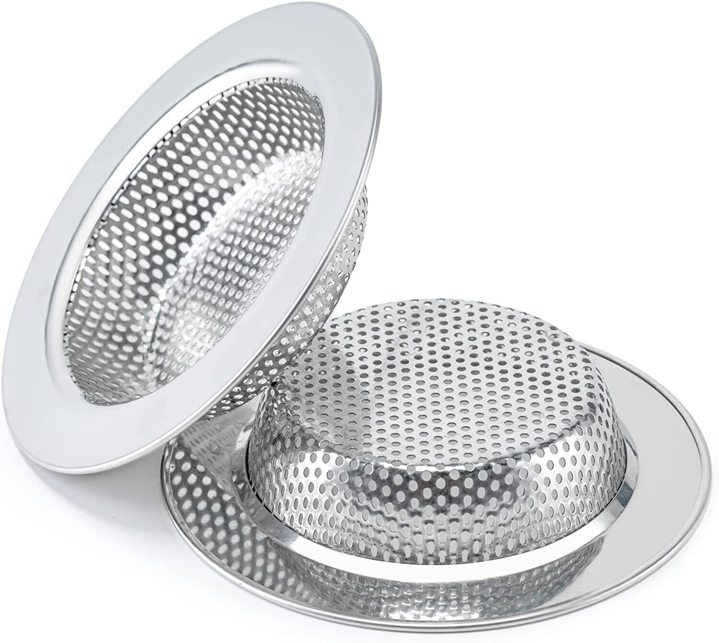 2PCS Kitchen Sink Strainer - Stainless Steel, Large Wide Rim 4.5 Diameter Home dealsniper-net