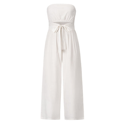 Women's New Casual Fashion Jumpsuit Women Gym From House White 2XL
