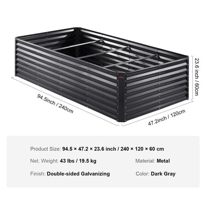 VEVOR Galvanized Raised Garden Bed Planter Box