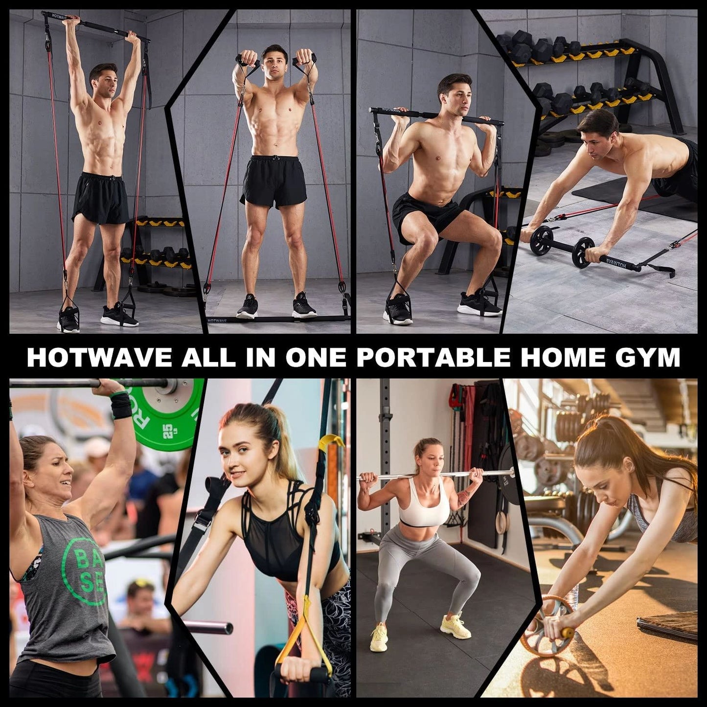Pilates Bar Kit With Resistance Bands. Fitness Bar With Ab Roller For Abs Workout. Squat Machine.Core Strength Training Equipment.Portable Home Gym For Men And Women Sports DealSniper.net