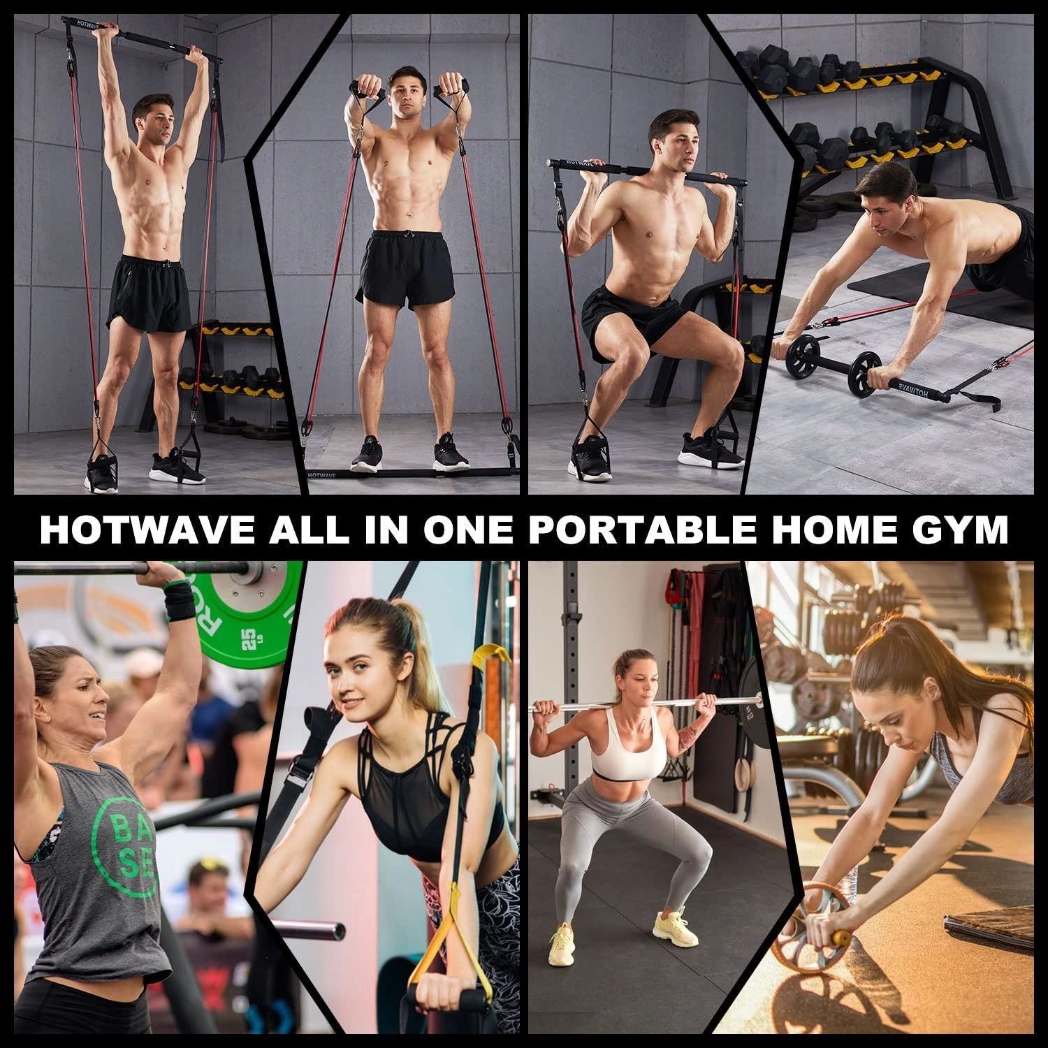 Pilates Bar Kit With Resistance Bands. Fitness Bar With Ab Roller For Abs Workout. Squat Machine.Core Strength Training Equipment.Portable Home Gym For Men And Women Sports DealSniper.net