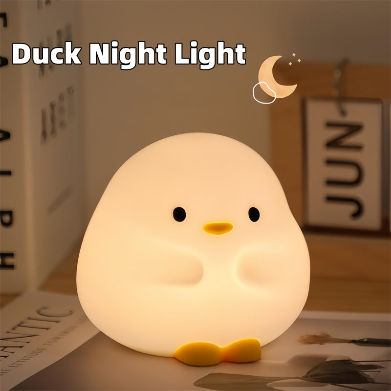 Cute Duck LED Night Lamp Cartoon Silicone USB Rechargeable Home Decor Gym From House