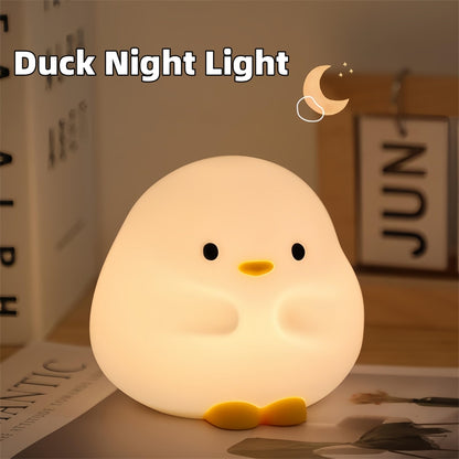 Cute Duck LED Night Lamp Cartoon Silicone USB Rechargeable Home Decor Gym From House