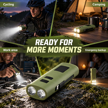 Rechargeable Z818 Green Portable Bicycle Flashlight Power Bank Outdoor DealSniper.net