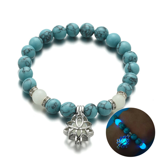 Energy Luminous Lotus Natural Stone Bracelet Yoga Healing Jewelry dealsniper-net