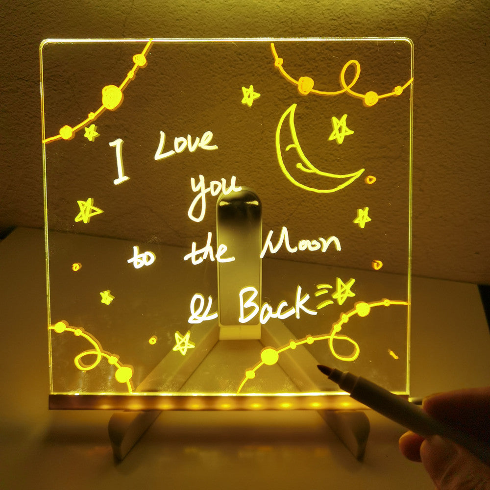 Acrylic DIY Note Board LED Night Light Creative Message Board Home dealsniper-net