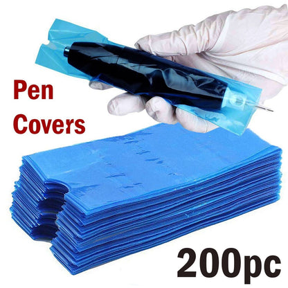 Tattoo Pen Covers 200PCS Machine Pen Sleeves Plastic Bag