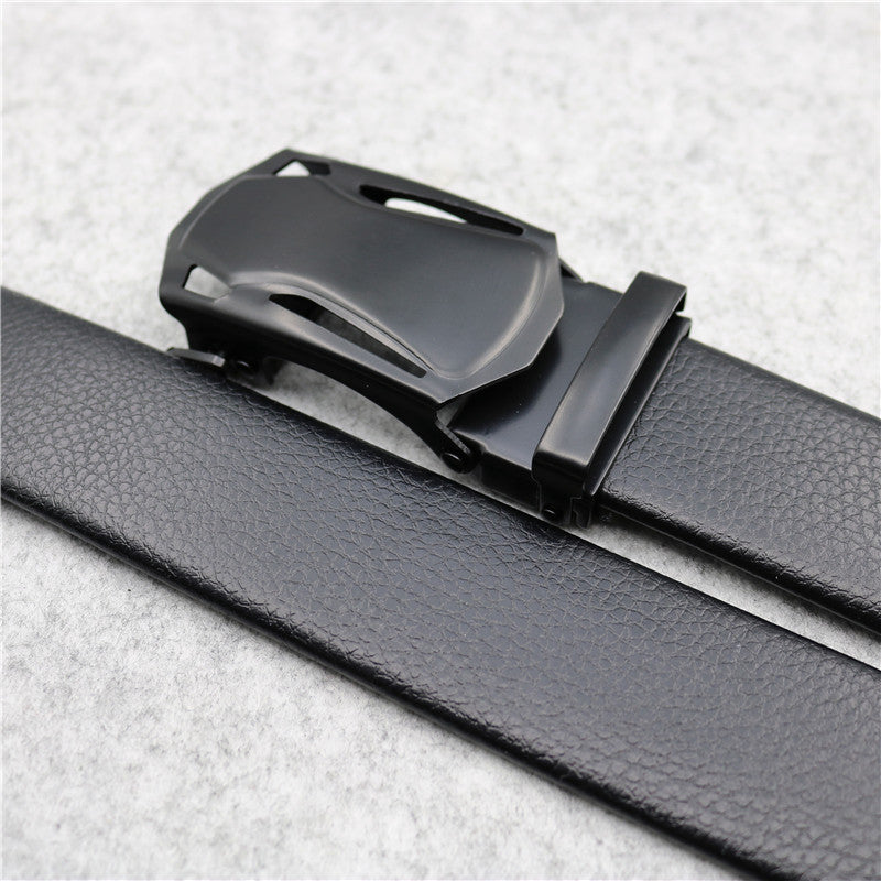 Microfiber Leather Ratchet Belt Adjustable Automatic Buckle Black Belts For Men Men dealsniper-net