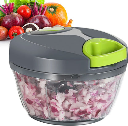 Hand Pull Chopper Vegetable Fruit Cutter Food Onion Veggie Dicer Slicer Kitchen Kitchen dealsniper-net