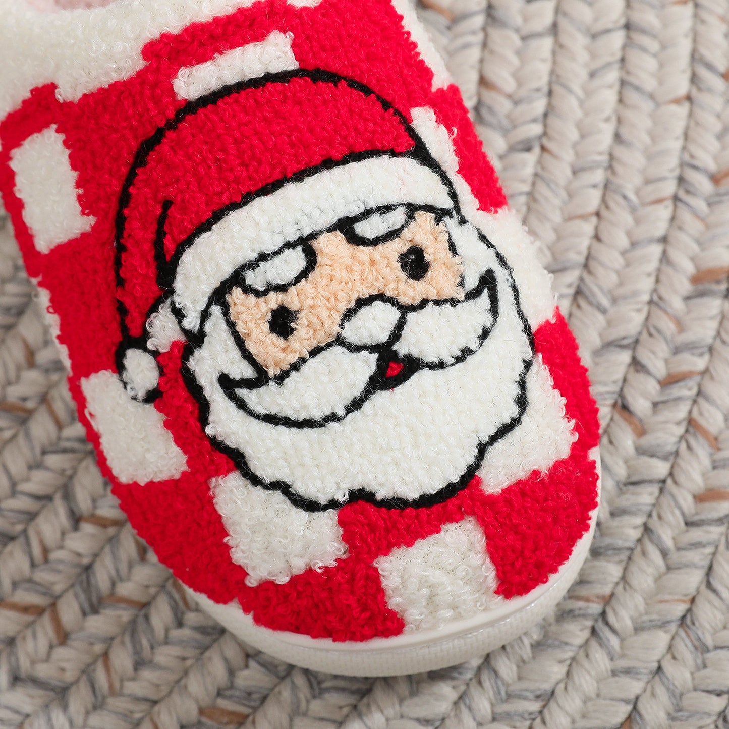 New Christmas Plaid Santa Claus Slippers Winter Indoor Women dealsniper-net