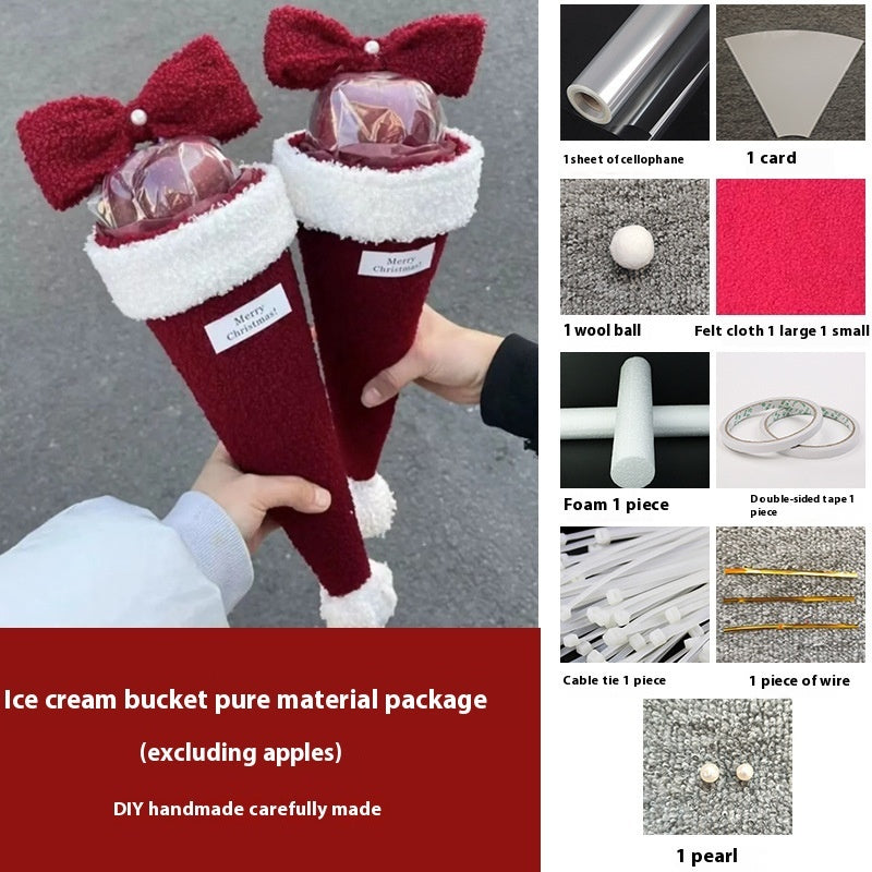 Christmas Gift Christmas Eve Single Bow Christmas Eve Fruit Bouquet Holidays dealsniper-net Material Package