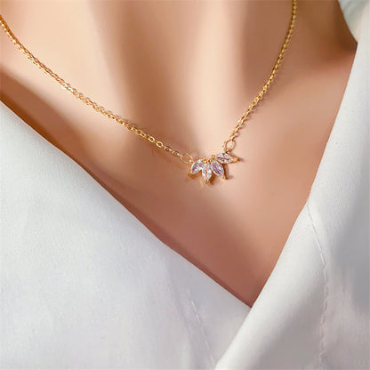 Fashion Jewelry Minimalist Shining Flower Petal Necklace Jewelry dealsniper-net