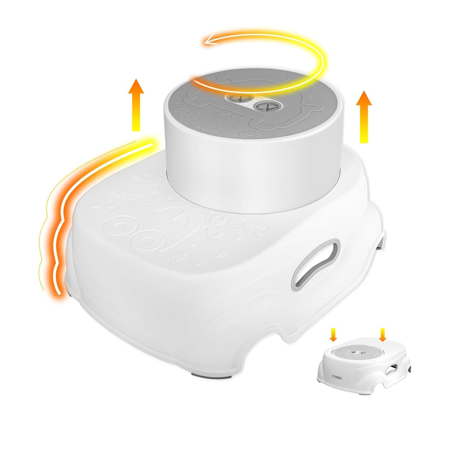 Padded 2-Step Step Stool 2-Step Footstool - Step Stool Non-slip Kitchen Gym From House White