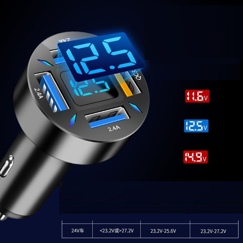 Four-port Car Charger 4USB Car Charger Vehicle DealSniper.net