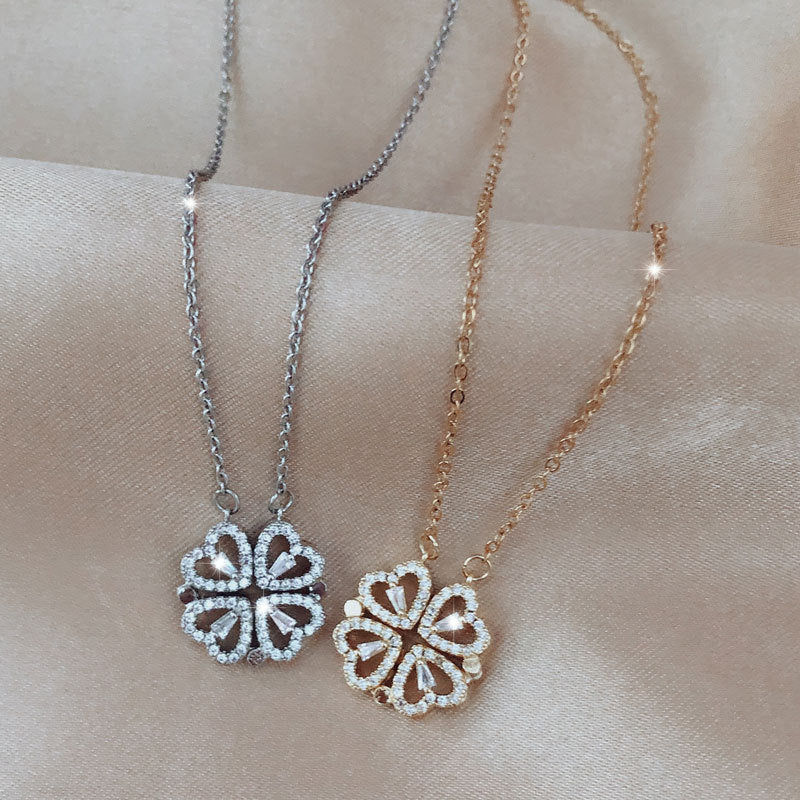 Explosive Style Detachable Deformed Four-leaf Clover Necklace Jewelry dealsniper-net Gold and Silver