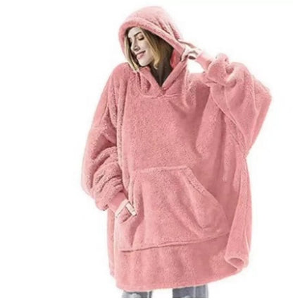 Hoodie Sweatshirt With Big Pocket Tops Sweater Comfortable Loose Women dealsniper-net Pink One size
